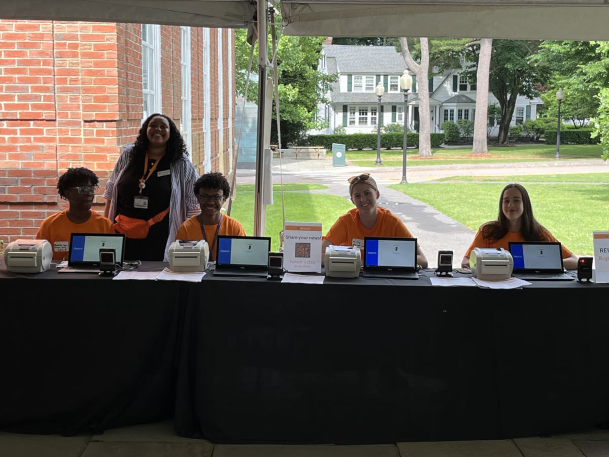 Sagal and her crew of happy student assistants